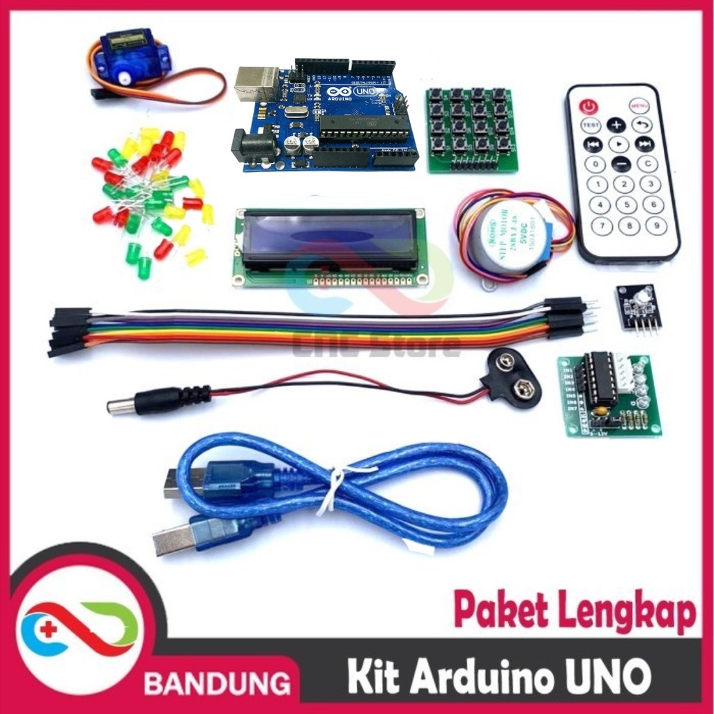 STARTER KIT LENGKAP PAKET BELAJAR ARDUINO UNO R3 DIP