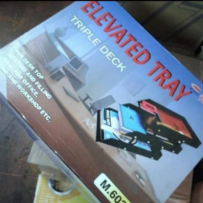 

MICRO TOP. ELEVATED TRAY M603. RAK BUKU,BERKAS DAN DOKUMEN. - Hitam