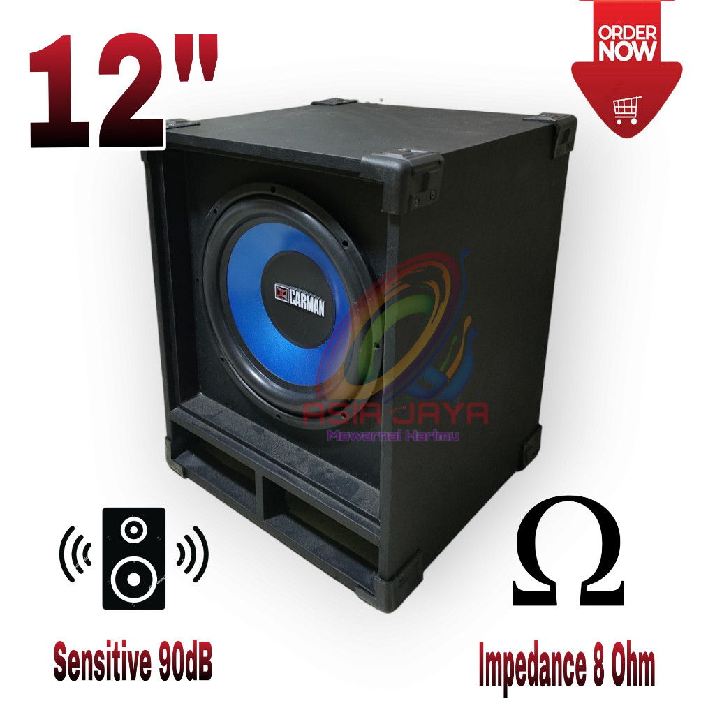 Paket Combo Speaker Subwoofer Pasif 12 Inch CARMAN 1278 Plus Box Kotak Vinyl 12 Inch