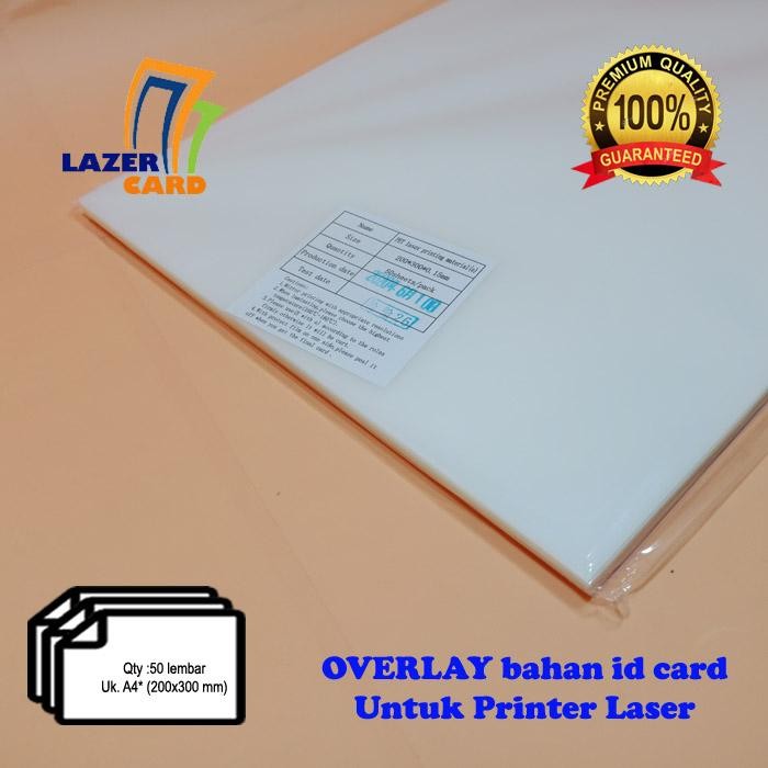 

BAHAN PVC ID CARD 50 lembar - Overlay (UNTUK LASER PRINTER)