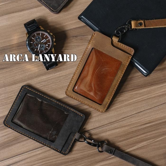 

Gantungan id Card Kulit Asli LANYARD Name Tag & Card Holder