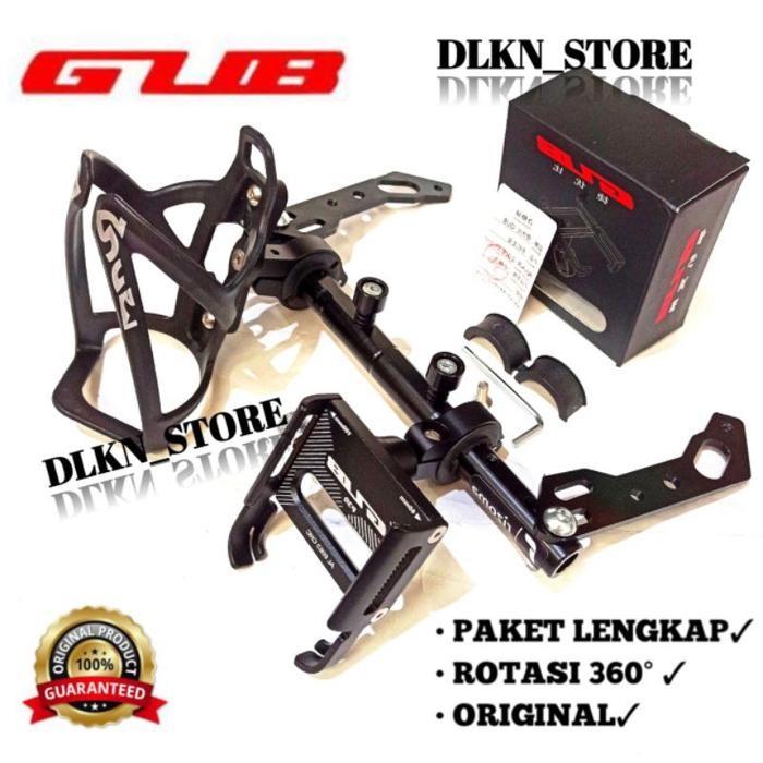 Phone holder GUB P30 original paket lengkap + holder botol + stabilizer antar spion motor xmax,