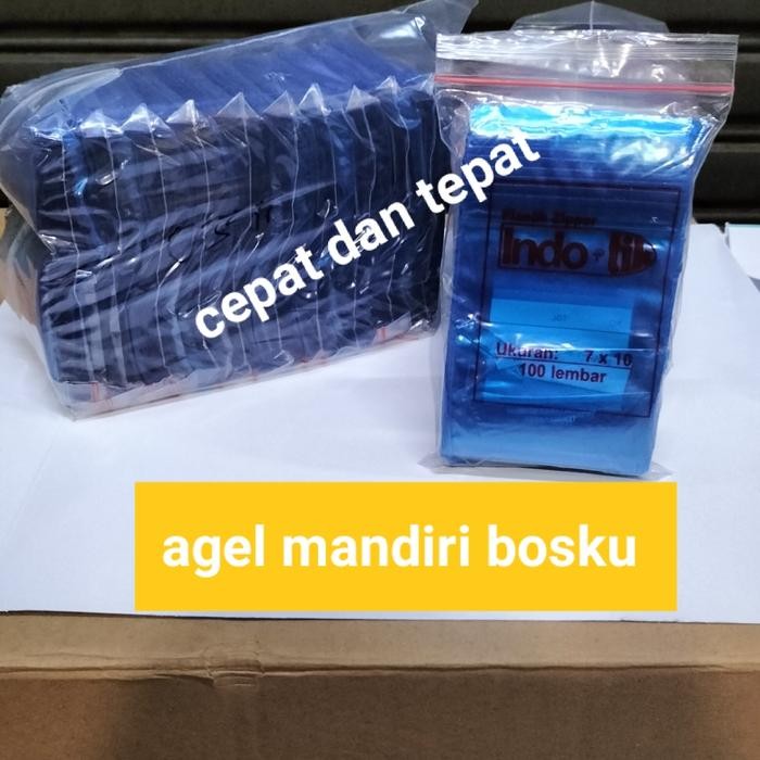 Klip Plastik 7x10 Indo Tik biru /Klip Obat Plastik Obat/Tempat Obat