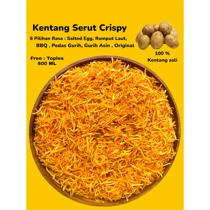 

KENTANG SERUT CRISPY 1 Toples 800 ML Aneka Rasa
