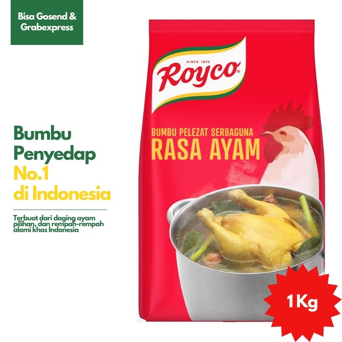

Royco Ayam 1kg Bumbu Penyedap Rasa / Kaldu Ayam Bubuk