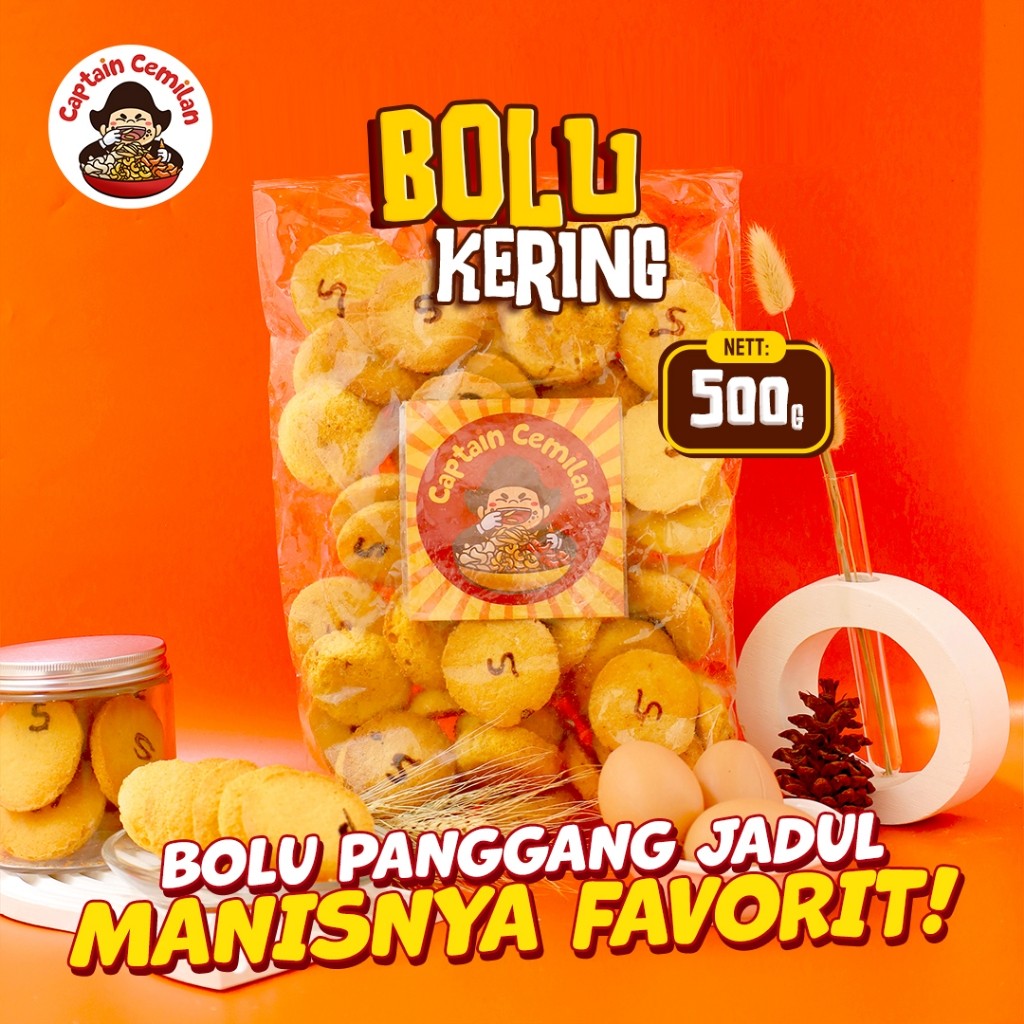 

500gram Bolu Kering Jadul Manis bentuk lingkaran Captain Cemilan