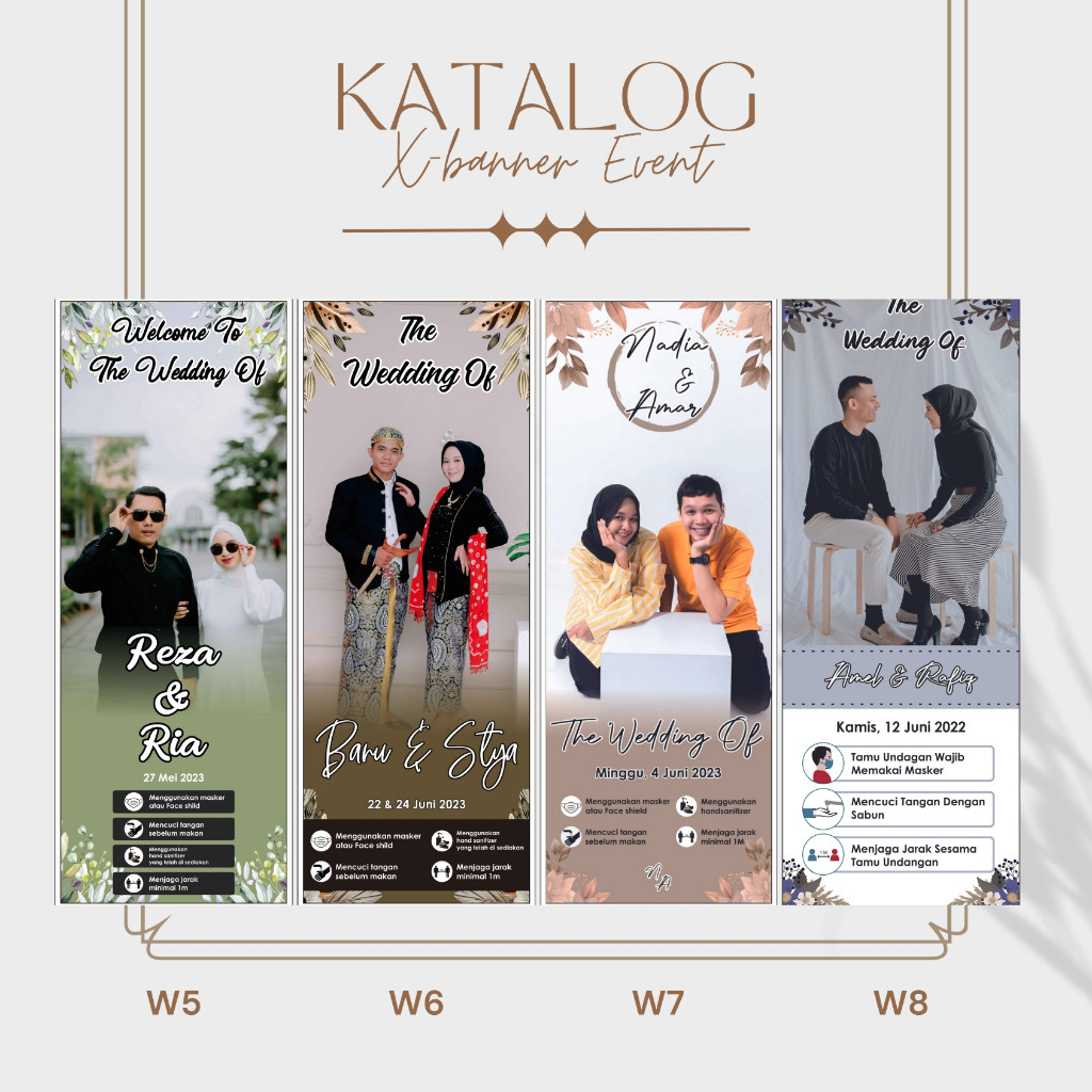 viral X Banner + Tiang Acara Wedding Prokes Engagement