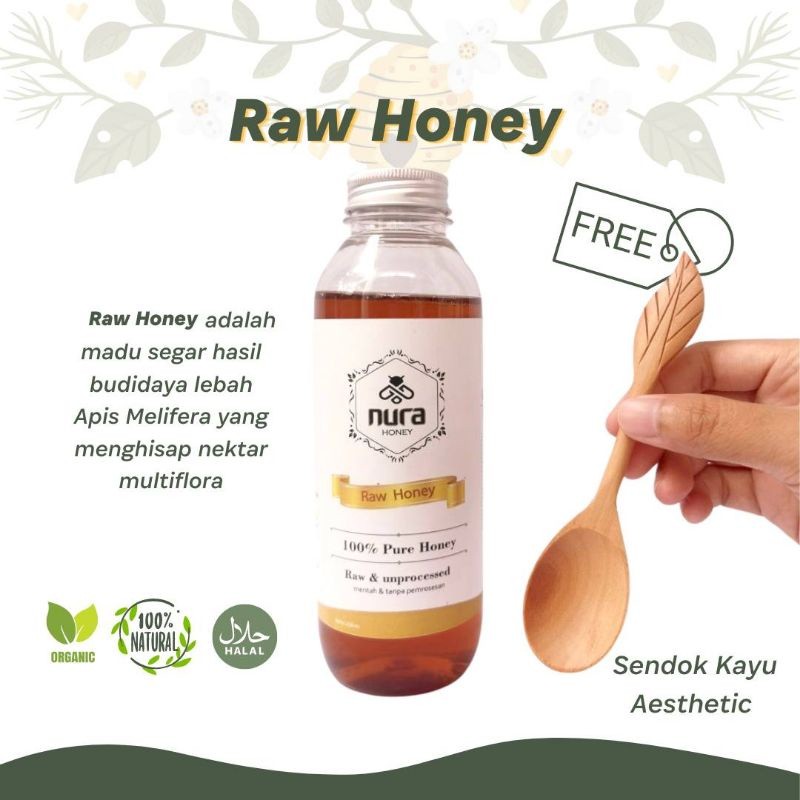 

BEST SELLER ! Raw Honey 450ml / Madu Asli Mentah / nurahoney / Nura Honey