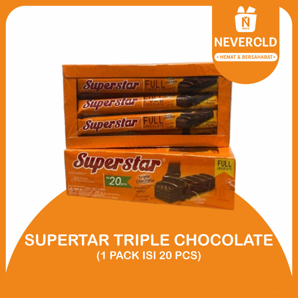 

NEW ROMA SUPERSTAR TRIPLE CHOCHOLATE 1 BOX ISI 20PCS