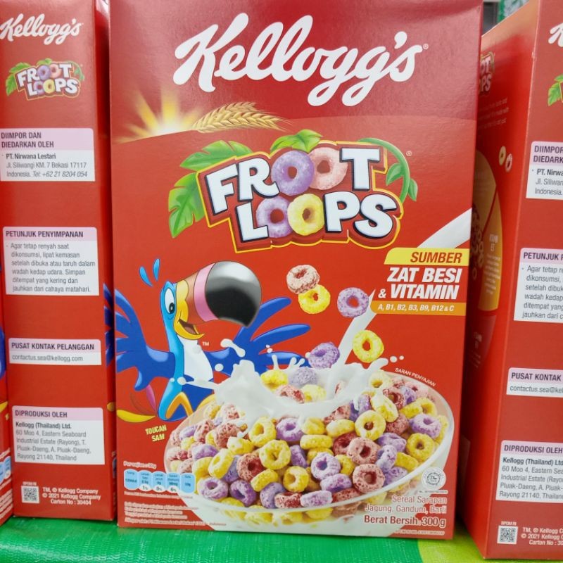 

Kelloggs Froot Loops Sereal Sarapan Jagung, Gandum, dan Barli 300gr