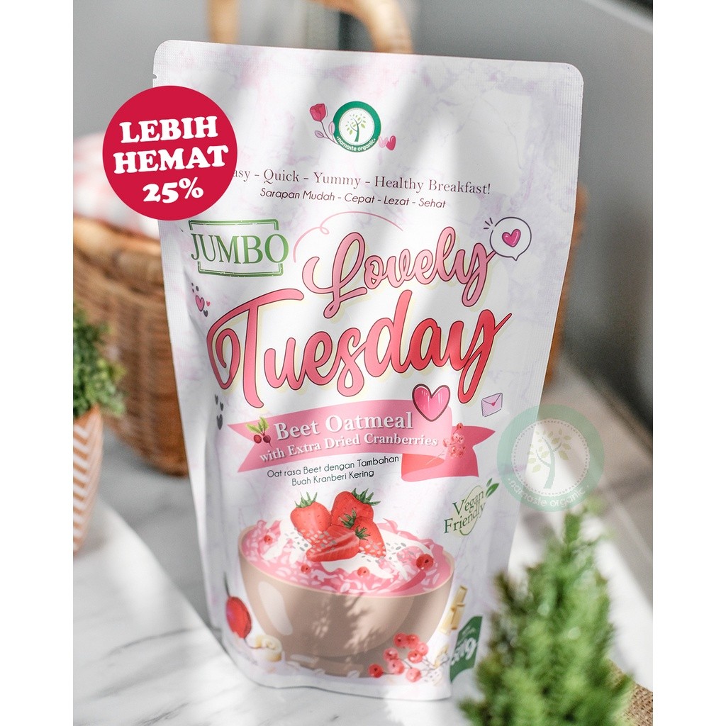

JUMBO LOVELY TUESDAY - BEET OATMEAL WITH EXTRA DRIED CRANBERRIES 500GR