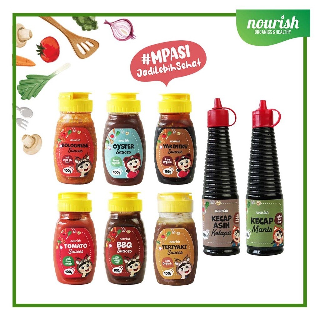 

Nourish Saus Bumbu MPASI No MSG / Kecap MPASI No MSG / Saus Organik / Saus Bumbu Tanpa Pengawet /