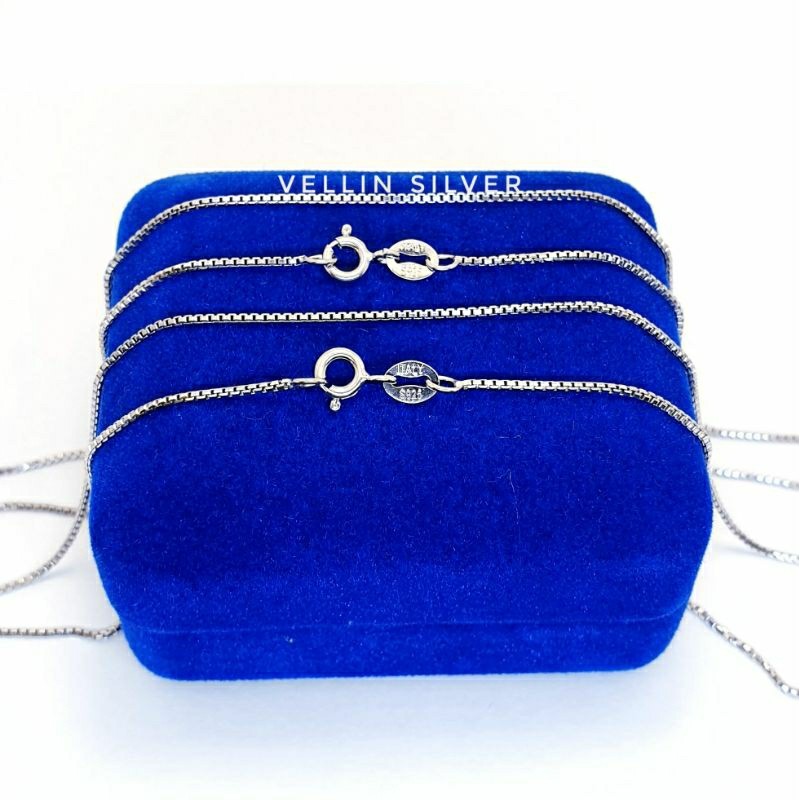 Kalung Perak 925 Asli Lapis Emas Putih - Kalung Silver Wanita Model italy 925 Asli