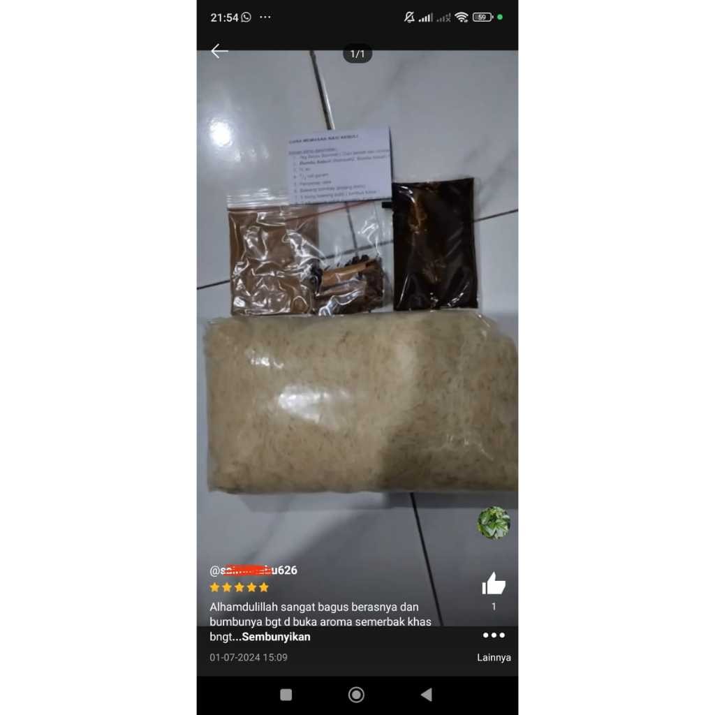 

Paket Nasi Kebuli 3in1 ( Basmati 1kg + Bumbu 80gr )