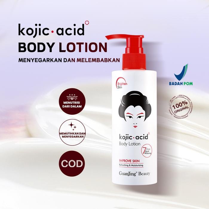 BpomBeli 2 Gratis 1 GUANJING Kojic Acid Body Lotion Handbody Pemutih 100% Reing &