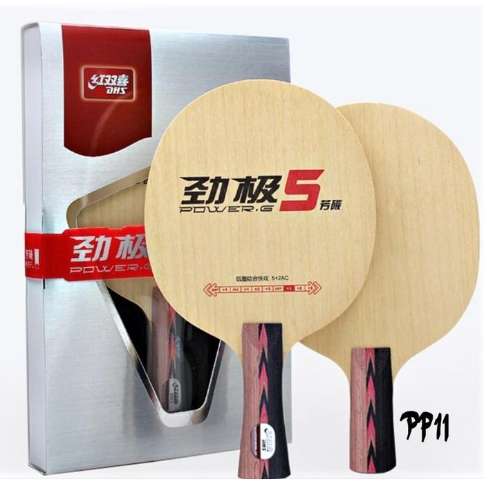 PREMIUM DHS Power-G PG5 (Ma Long) - Bet Bat Kayu Blade Tenis Meja Pingpong