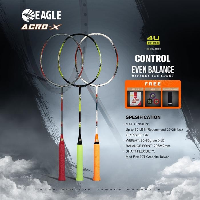 PREMIUM EAGLE RAKET BADMINTON ACRO-X (EVEN-BALANCE 4U)