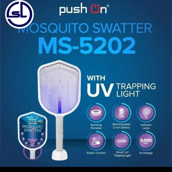 PREMIUM Raket Nyamuk (2 In 1) Push On MS-5202