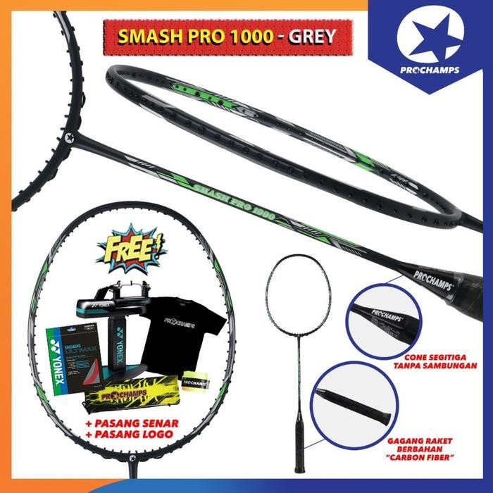 PREMIUM PROCHAMPS SMASH PRO 1000 RAKET BADMINTON ORIGINAL