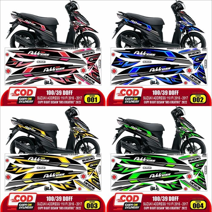 PREMIUM Sticker Striping Decal Suzuki Address 110 FI 2015-2017 Variasi ARS004
