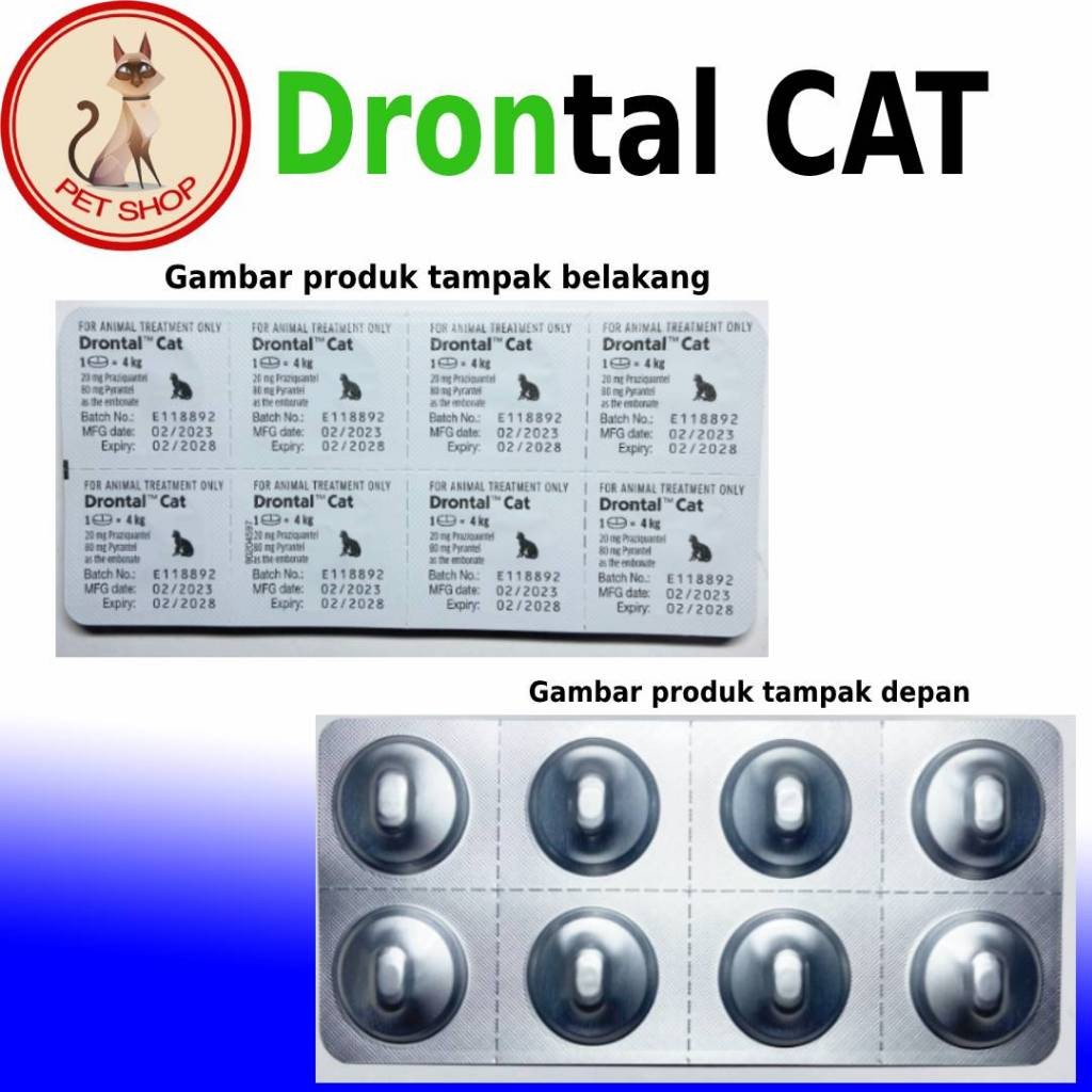 Drontal Cat % Obat Cacing Kucing% Asli Bayer % Drontal Cat 1 Tablet Bayer Germany