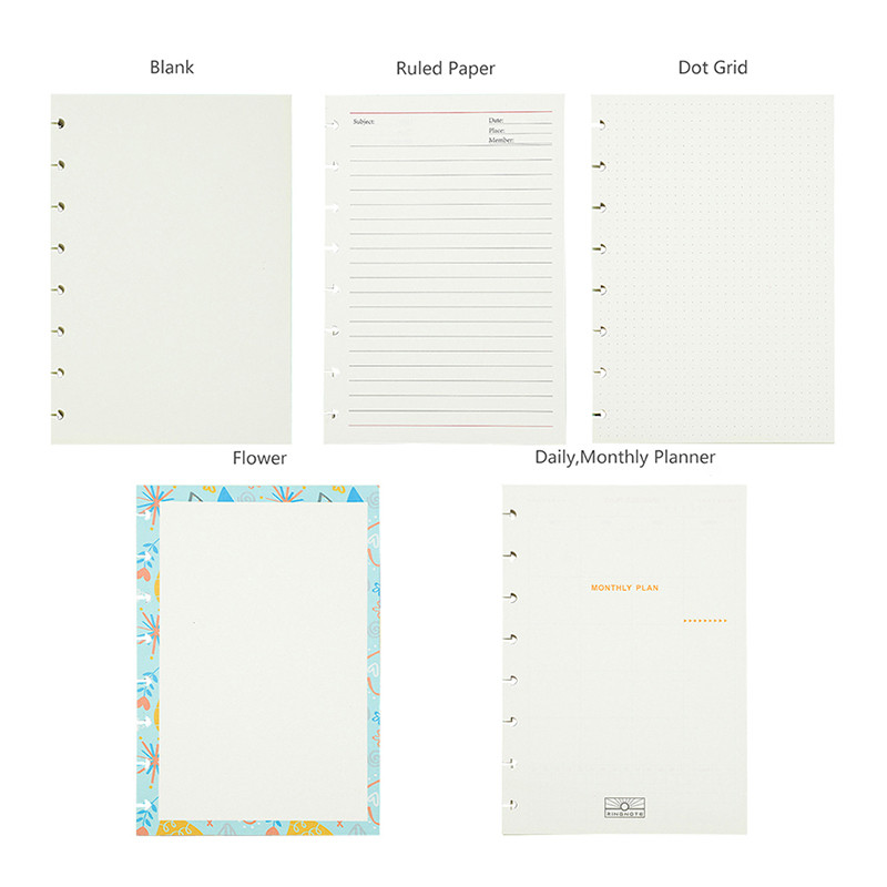 A5 Loose Leaf Notebook Paper Refill Mushroom Hole Notepad Inner Paper Core/Refilling Inner Paper Pla