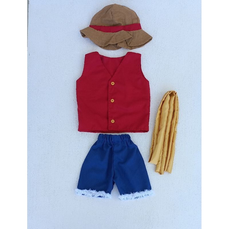 RB223 Kostum One Piece Luffy/Set Baju One Piece Kostum Foto Bayi