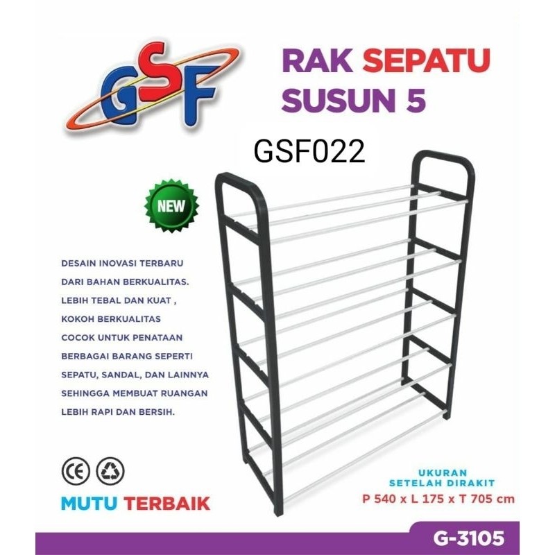 Rak Sepatu Susun 5 Gsf