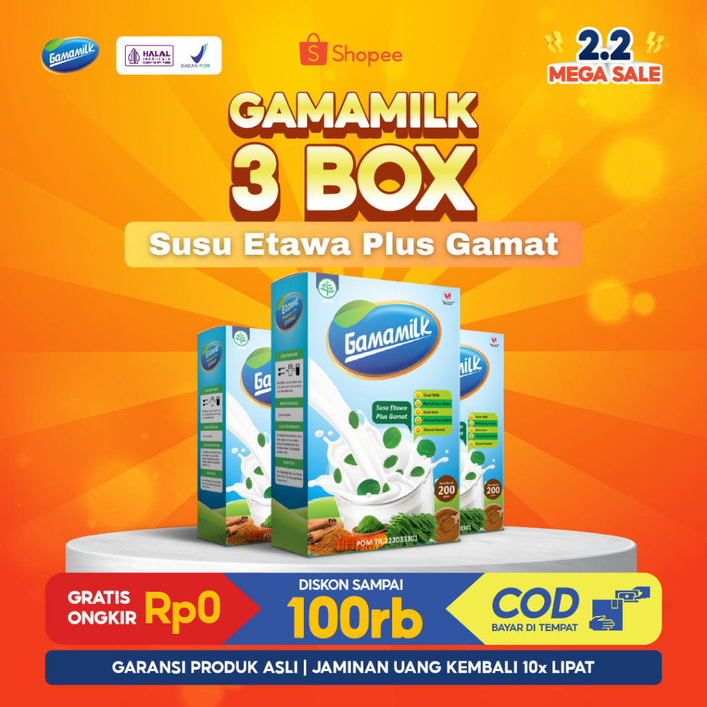 

PAKET 3 BOX GAMAMILK - Susu Kambing Etawa Plus Ekstrak Gamat - HALAL Dan BPOM