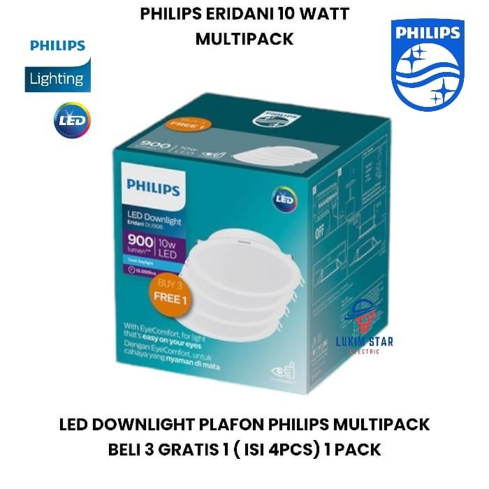 PHILIPS Lampu Downlight Multipack Eridani 10w DL190B Downlight 10 Watt 5 inch Philips 10W D125