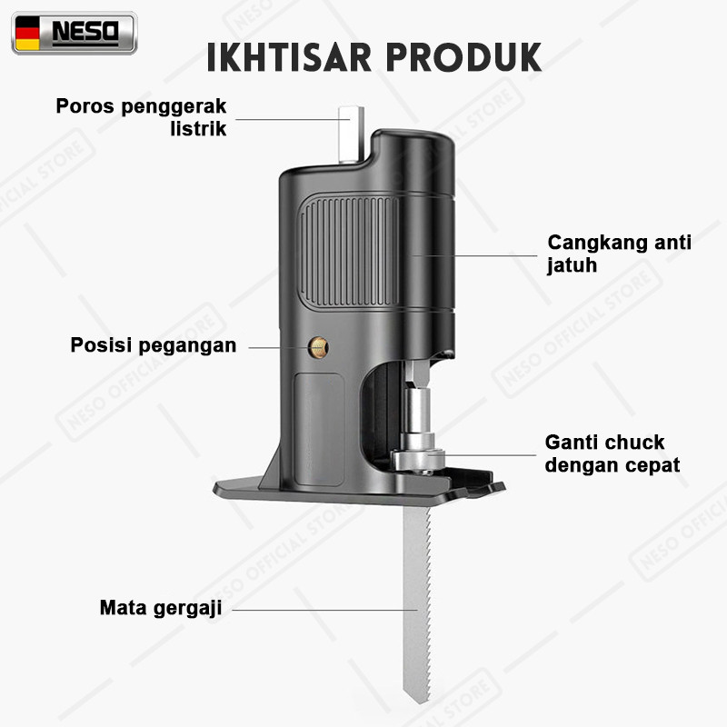 NESO Mesin Adapter Jigsaw Gergaji Mesin (COD) Gergaji Mesin Adapter reciprocating Jigsaw tambahan
