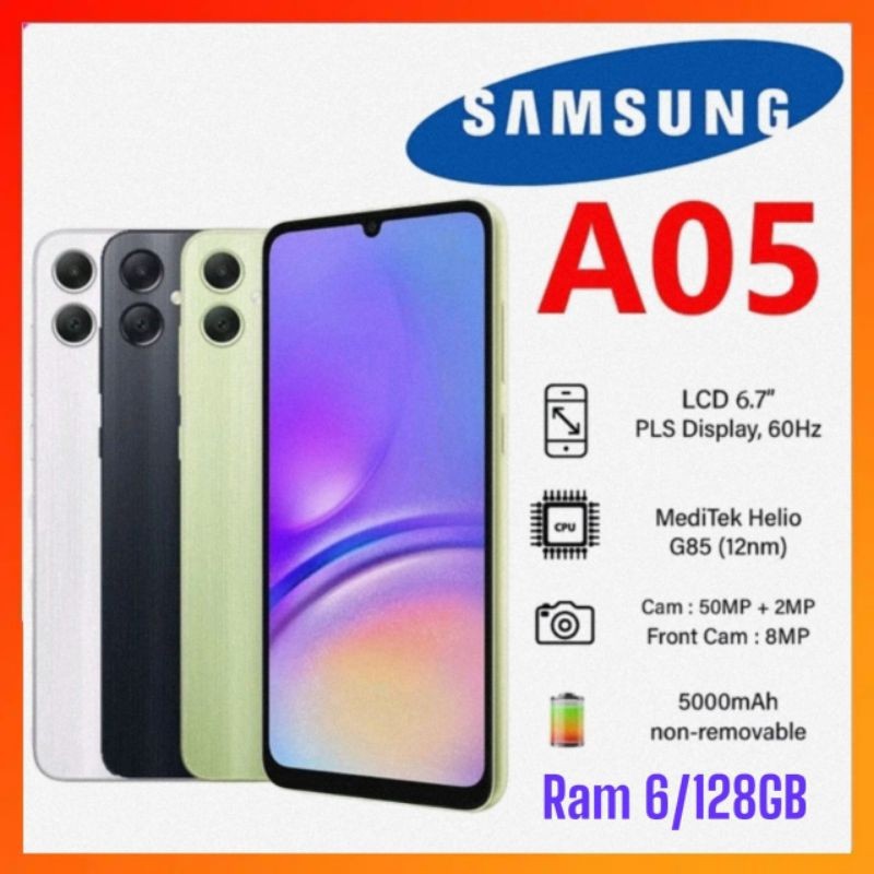 [PROMO] HP SAMSUNG A05 Ram 4/64GB & 6+128GB {Fast Charging 25Watt + Camera 50MP + Display 6,7inches