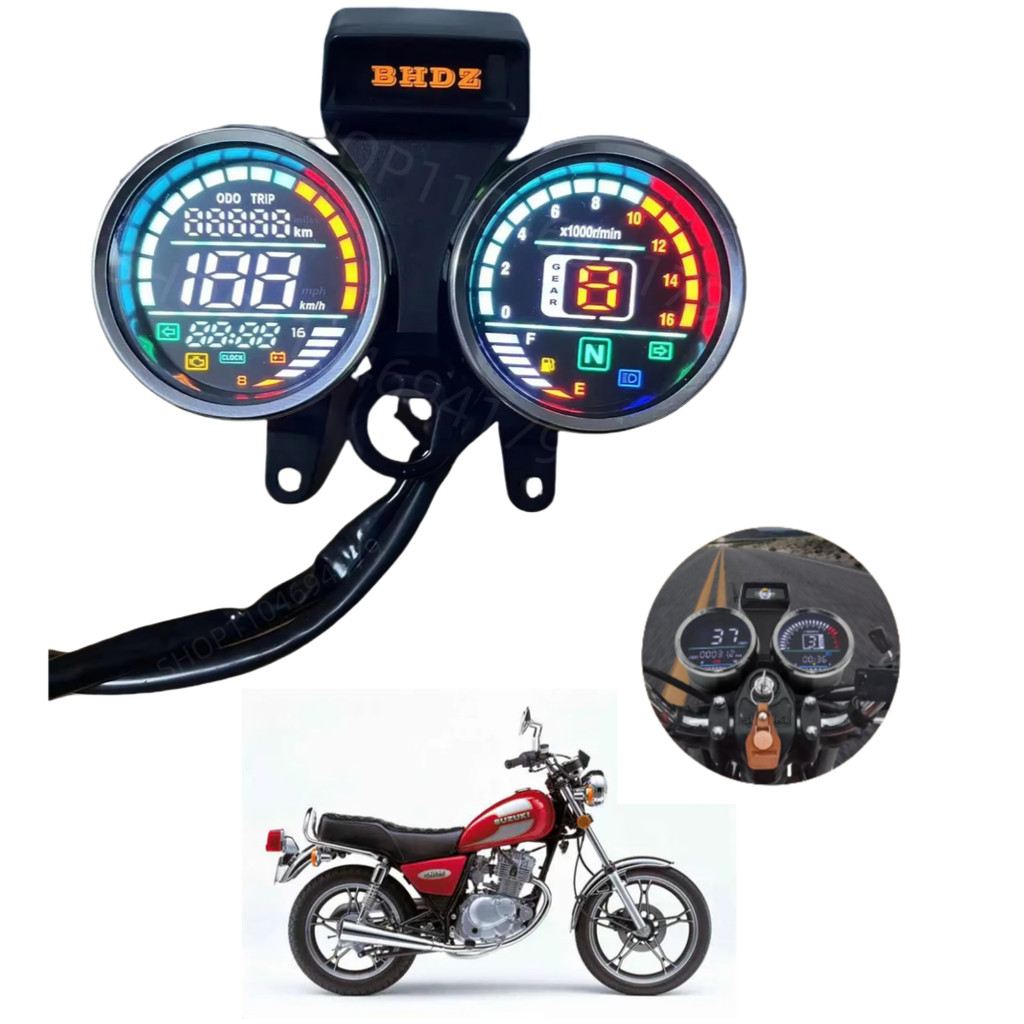 Gn125 Led Digital Gauge Speedometer Odometer Tachometer Dashboard For Suzuki Gn125 Gn 125 Digital