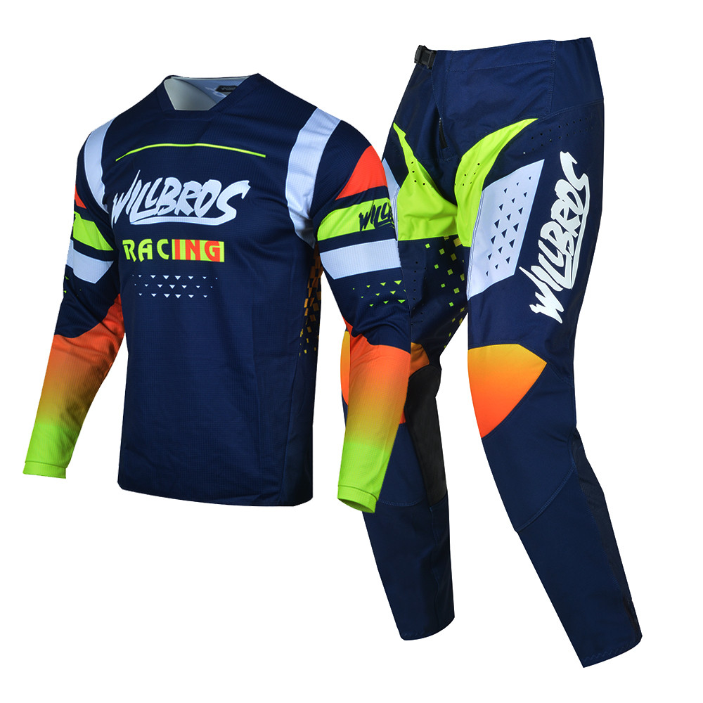 Willbros Offroad Jersey Pants Set Gear Combo MX BMX Mountain Downhill Race Dirt Bike Motorcycle Suit