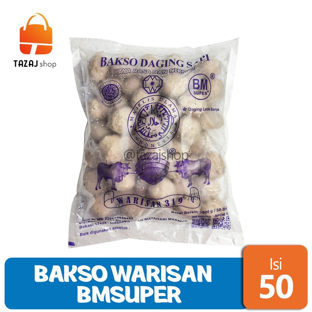 

Bakso Warisan BMSuper Ayam Dominan 50 Pcs