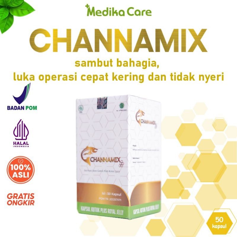Channamix Kapsul Ikan Kutuk Meredakan Nyeri & Pengering Luka / Caesar