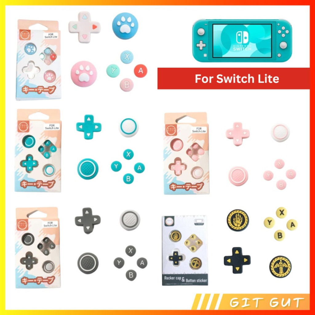 Nintendo Switch Lite Set Joycon D-Pad ABXY Button Cover Thumb Grip Cap