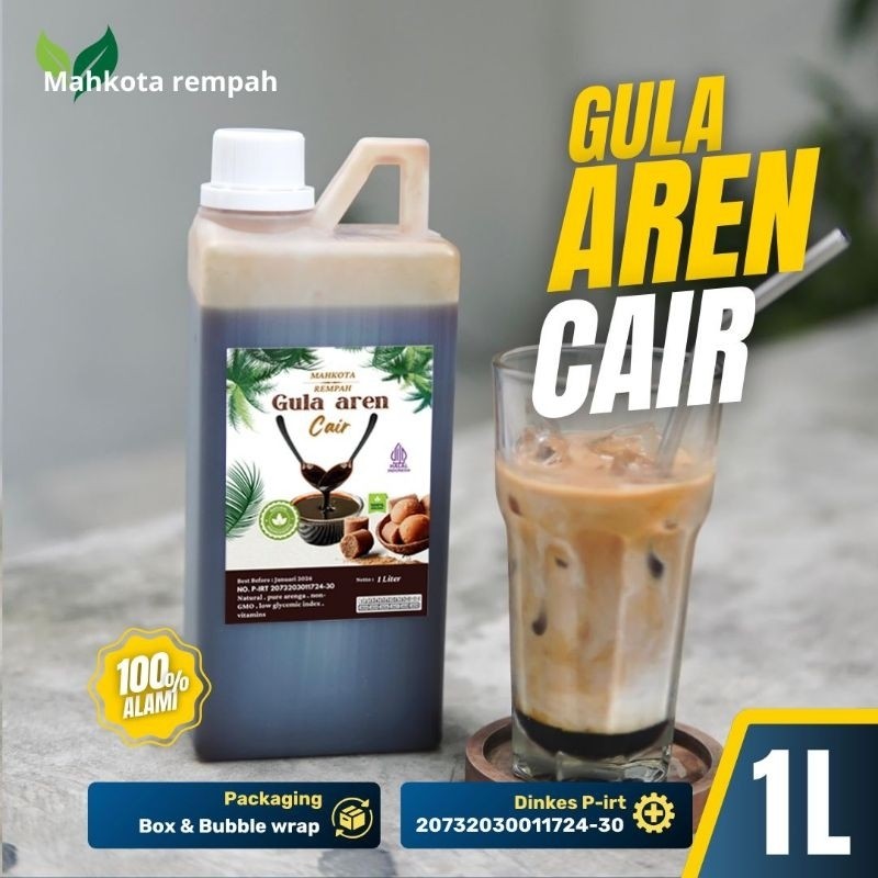 

Gula Aren Cair Kemasan 1 Liter / Syrup Palm Sugar Organik Mahkota Rempah