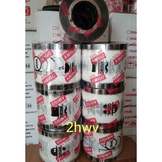 Seal Cup Lid Cup Sealer Motif Drink Putih 2000cup(Amigo)