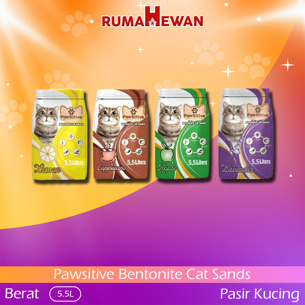 Pasir Gumpal Pawsitive 5,5 Liter - Pasir Kucing