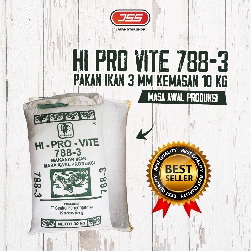 Pakan Ikan 788 Ukuran 3 Mili Pakan Ikan Nila Mas Lele Gurame dikemas 10 Kg