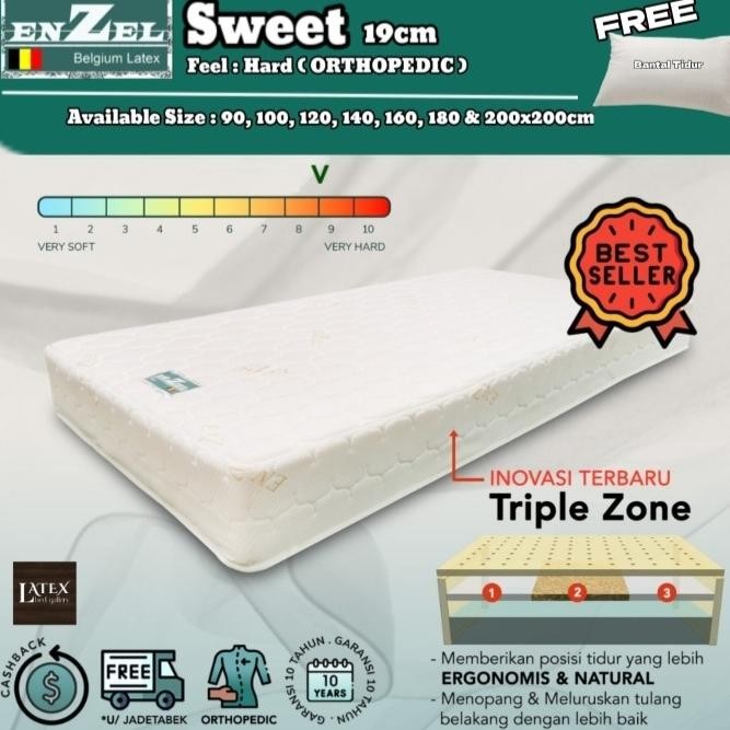 komeng Kasur full Latex Enzel Sweet Orthopaedic uk 160x200x20cm