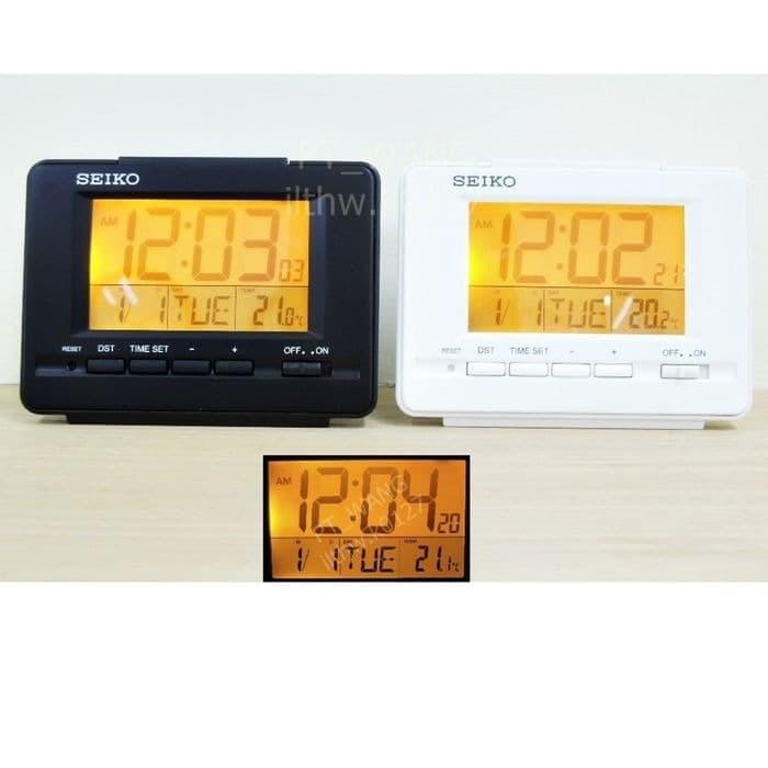 Terlaris Jam Meja Weker Beker Seiko Japan Digital Qhl078W Qhl072 White Original