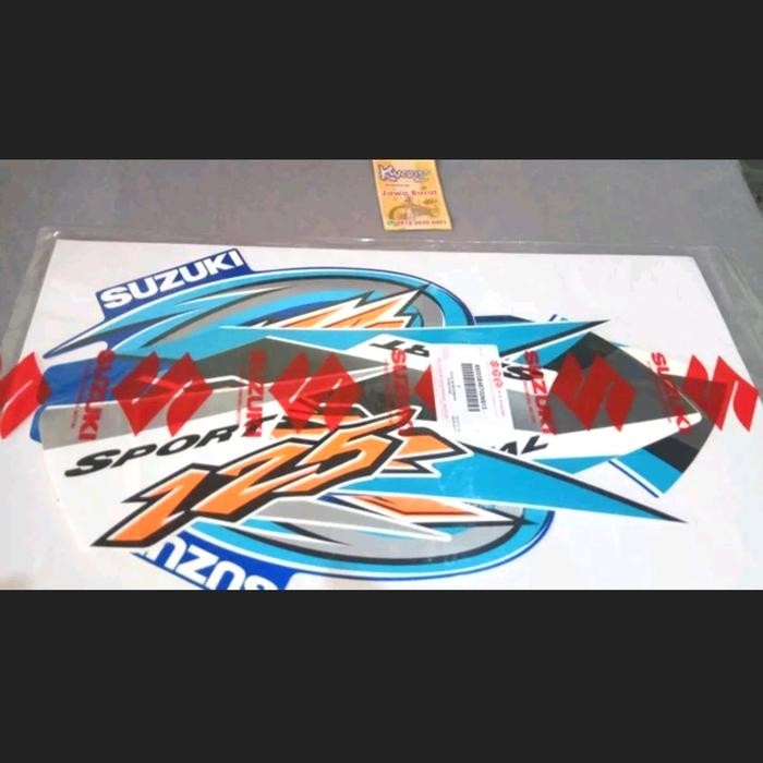 Striping 2004-2005 Biru Ts125 Original Striping Tahun Muda Biru Ts125 Stiker Bodi Ts125 Stiker Ts125