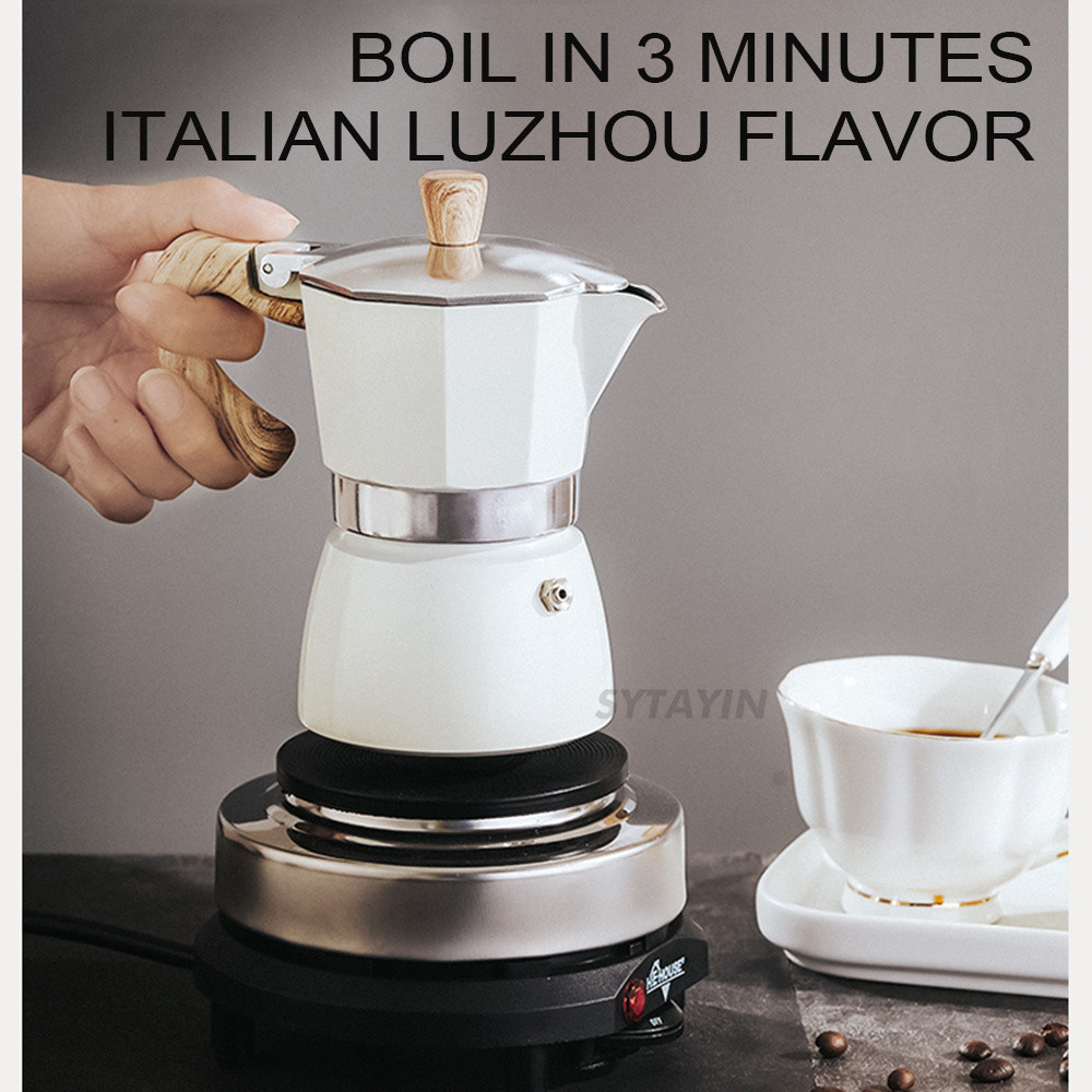 Pembuat Kopi Aluminium Panci Perkolator Moka Pot Kopi Mini Espresso Kualitas Tinggi Alat Dapur Mesin