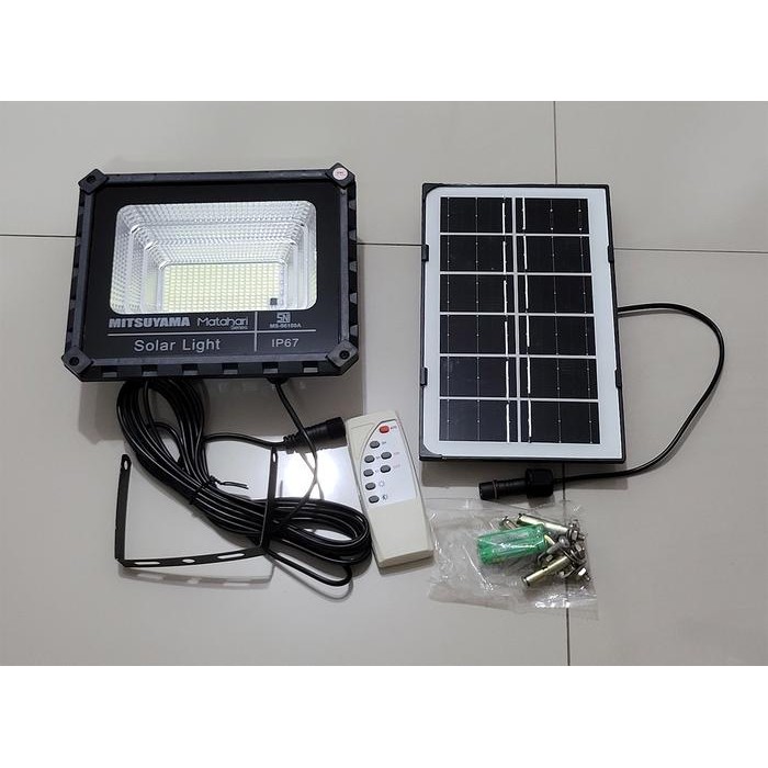 Limited Ms-96100A Lampu Sorot Solar Panel 100 Watt Mitsuyama + Remote