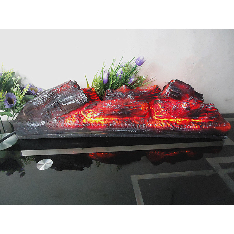 Perapian Listrik Simulasi Arang Kayu Bakar Palsu Alat Peraga Tembak Api Unggun Dekorasi Aula Museum 