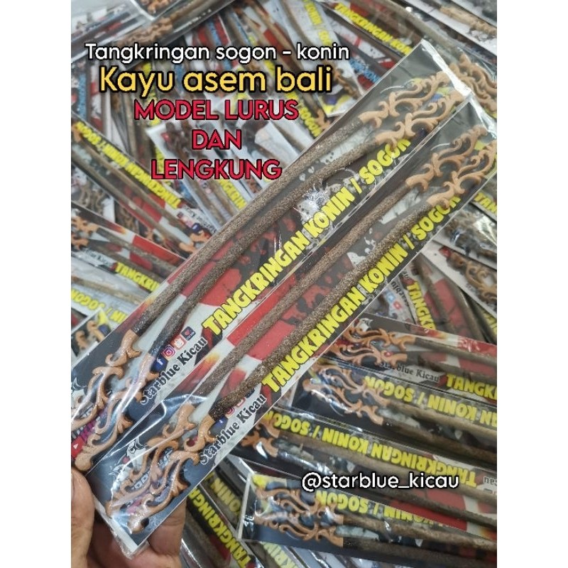 TANGKRINGAN SOGON-KONIN KAYU ASEM BALI UKIR, KOLIBRI NINJA MODEL LURUS DAN LENGKUNG..