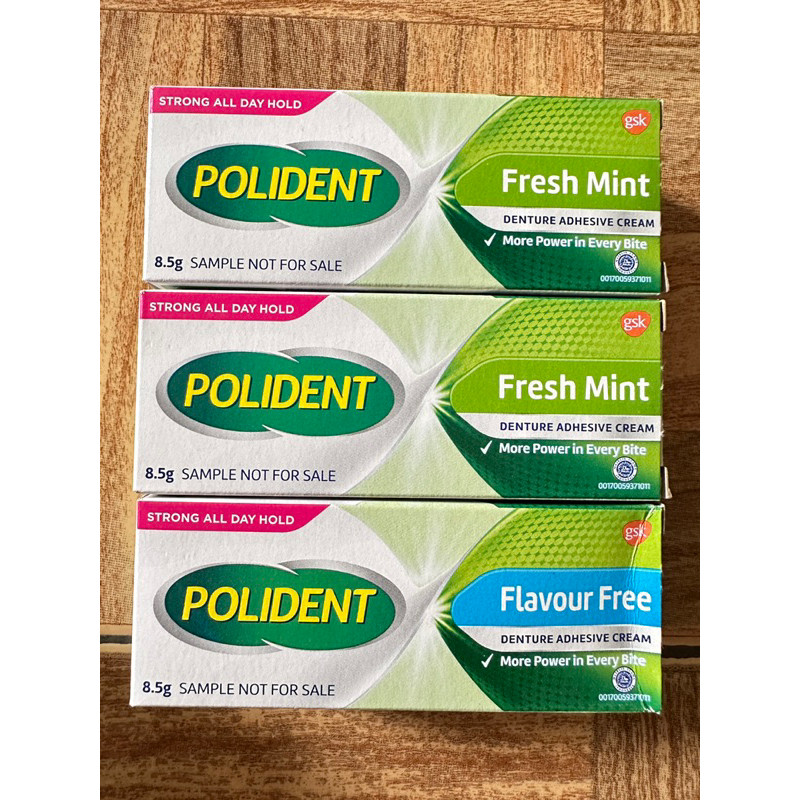 Polident flavour free lem gigi palsu UKURAN KECIL / MINI / TRAVEL PACK 8.5 GRAM perekat gigi palsu