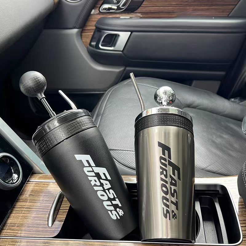 Fast X Gear Shift Cup 304 Stainless Steel Vacuum Cup Fast and Furious 10 Botol Termos Cangkir Jerami